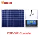 DokioSolar 50W-os Polikristályos napelem tábla + 20A töltésvezérlővel