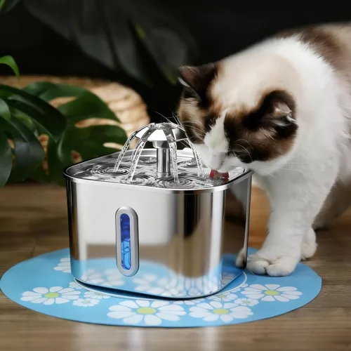 AquaFlow – Rozsdamentes Acél Automata Itatókút kutyáknak és macskáknak USB