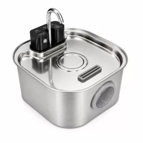   AquaFlow Pro – Rozsdamentes Acél Automata, szenzoros Itatókút kutyáknak és macskáknak beépített akkumulátorral