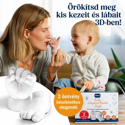 Niimo Baba kéz- és láblenyomat készítő szett – 3D emléköntő készlet - Babáknak, házikedvenceknek