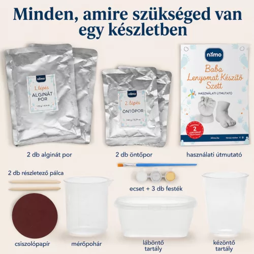 Niimo Baba kéz- és láblenyomat készítő szett – 3D emléköntő készlet - Babáknak, házikedvenceknek