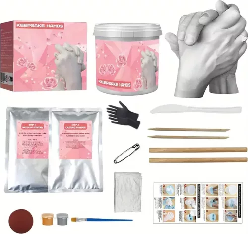 Páros Kézlenyomat Készítő Szett – 3D Gipszöntő készlet pároknak és családoknak