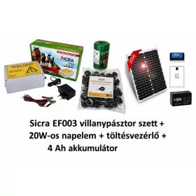   Sicra EF003, 3 Joule villanypásztor szett + NAPELEMES RENDSZER