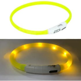 LED vágható világítós nyakörv Citromsárga 50cm