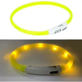 LED vágható világítós nyakörv Citromsárga 50cm